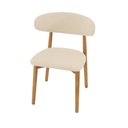 Ver imagem 3 de Conjunto 2 Cadeiras Estofada Linho para Jantar Cozinha Frida Creme Madeira Mel Maciça