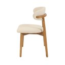 Ver imagem 4 de Conjunto 2 Cadeiras Estofada Linho para Jantar Cozinha Frida Creme Madeira Mel Maciça