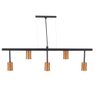 PENDENTE TRILHO PARA 5 LAMPADAS COR PRETO E COBRE - 8