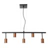 PENDENTE TRILHO PARA 5 LAMPADAS COR PRETO E COBRE - 1