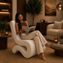 Ver imagem 2 de Poltrona Decorativa Marina Corino Modena Design Orgânico Moderno