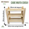 Estante Multiuso Prateleira de Madeira Natural Modular Arte Design Wood - 2