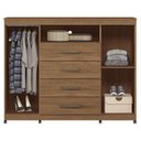 Ver imagem 5 de Guarda Roupa Casal Ripado 6 Portas Buriti com Espelho e Pés e Cômoda Havana Master com Rodizio Jatob