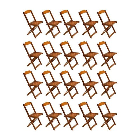Kit 20 Cadeiras de Madeira Dobravel Mel