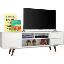 Rack Retro Tv 60 Polegadas 80 Branco Mdf / Mdp 162cm Olivar - 3