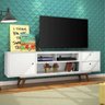 Rack Retro Tv 60 Polegadas 80 Branco Mdf / Mdp 162cm Olivar - 1