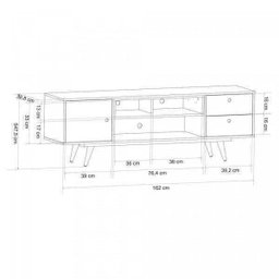 Rack Retro Tv 60 Polegadas 80 Branco Mdf / Mdp 162cm Olivar - 4