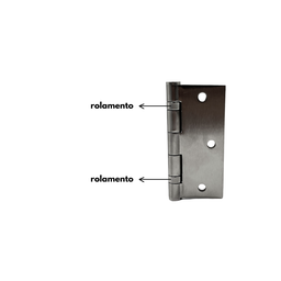 Dobradiça P/ Portas 3,5x3 em Inox 304 Escovado com Rolamento - 8