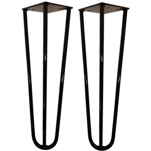 Kit 02 Pés de Ferro Aço Hairpin Legs 30 Cm Preto A01 Sofá Móveis Mesa - Inoviza