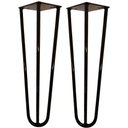 Ver imagem 1 de Kit 02 Pés de Ferro Aço Hairpin Legs 30 Cm Preto A01 Sofá Móveis Mesa - Inoviza