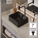 Ver imagem 2 de Kit Cuba Tulipa com Torneira Inox Black Valvula Click Black Preto