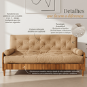 Ver imagem 5 de Sofá Cama Paris Ii Ripado Acquablock Madeira Maciça Natural - Fendi