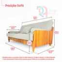 Ver imagem 3 de Sofá Cama Paris Ii Ripado Acquablock Madeira Maciça Natural - Fendi