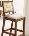 Ver imagem 2 de Banqueta de Madeira Maciça com Encosto em Rattan - Grécia - Art Salas