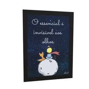Quadro Decorativo Pequeno Príncipe "O essencial é invisivel aos Olhos"