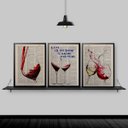 Ver imagem 1 de Kit 3 Quadros Vinhos Life Is Too Short 45x34cm - com vidro:Madeira preta