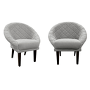 Ver imagem 1 de Kit 2 Cadeiras Sala de Estar Liz Veludo Cinza