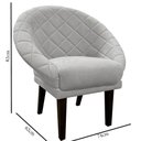 Ver imagem 6 de Kit 2 Cadeiras Sala de Estar Liz Veludo Cinza