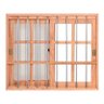 Janela de Madeira Vitro de Correr Quadriculado Grade Tela 2 Folhas Móveis Eucalipto Esel-2.00LX1.20A - 1