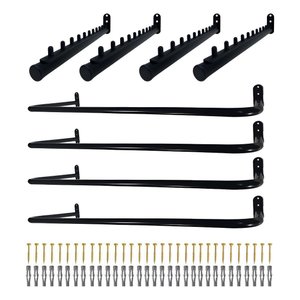 Kit Quatro Araras Fixas de Parede 1m Moderno Aço Resistente + Quatro Araras 40cm Rt Cabideiros