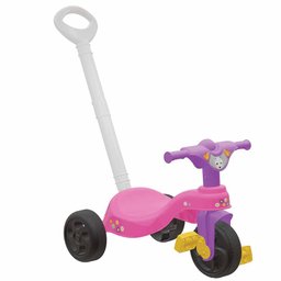 Triciclo Infantil com Empurrador - Encantado - Rosa - Pais e Filhos - 1