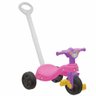 Triciclo Infantil com Empurrador - Encantado - Rosa - Pais e Filhos - 1
