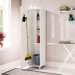 Armário Multiuso 45cm 1 Porta 3 Prateleiras com Espaço para Tábua de Passar 3019 Politorno - 8