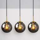 Ver mais imagens de Lustre Pendente 29x15cm Globo Vidro Fumê Retrô Vintage Luminária Teto Gimpo Kjdde-294-anth