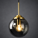 Ver imagem 1 de Lustre Pendente 29x15cm Globo Vidro Fumê Retrô Vintage Luminária Teto Gimpo Kjdde-294-anth