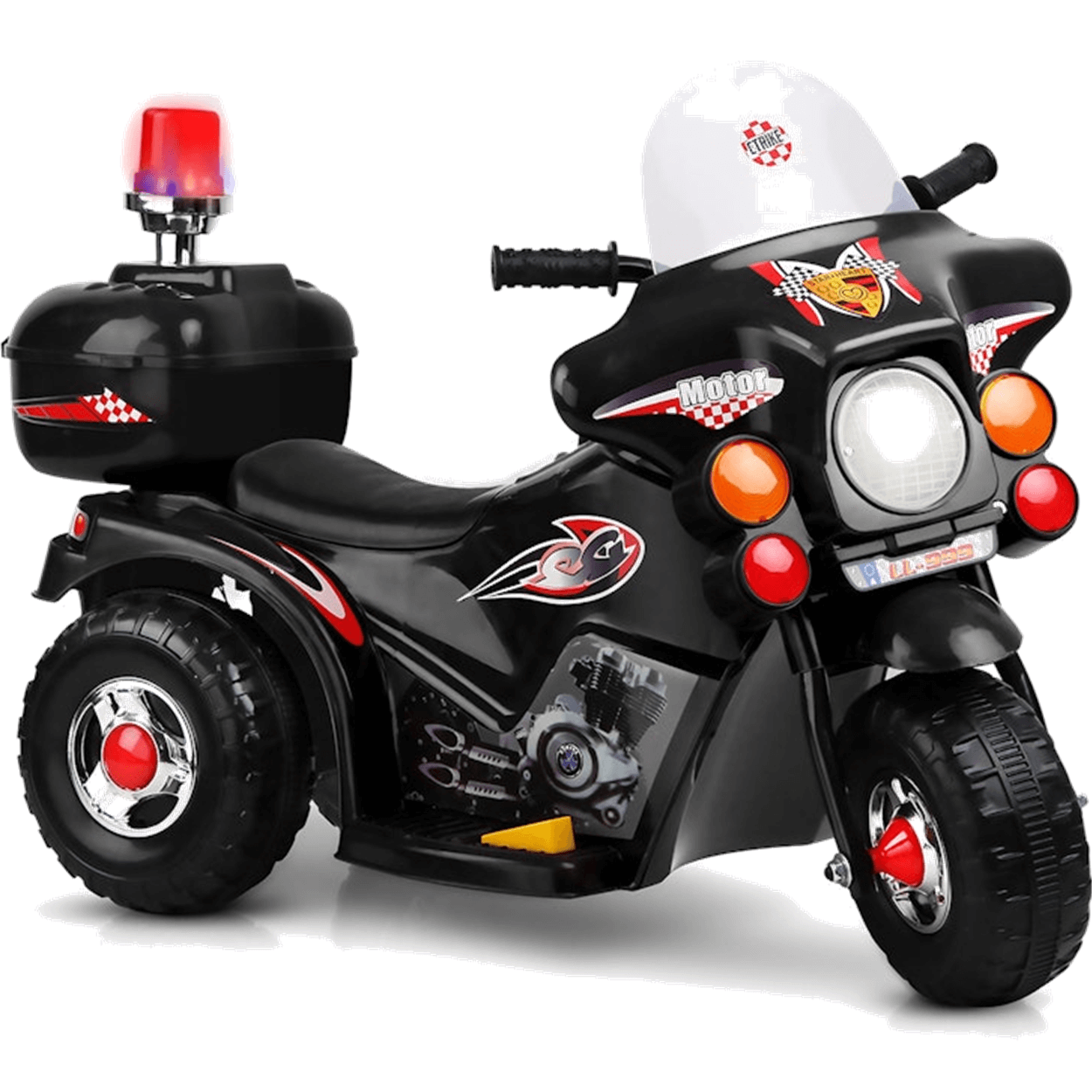 Moto Eletrica Infantil Policia Shiny Toys Motorcycle 6v Preta - 1