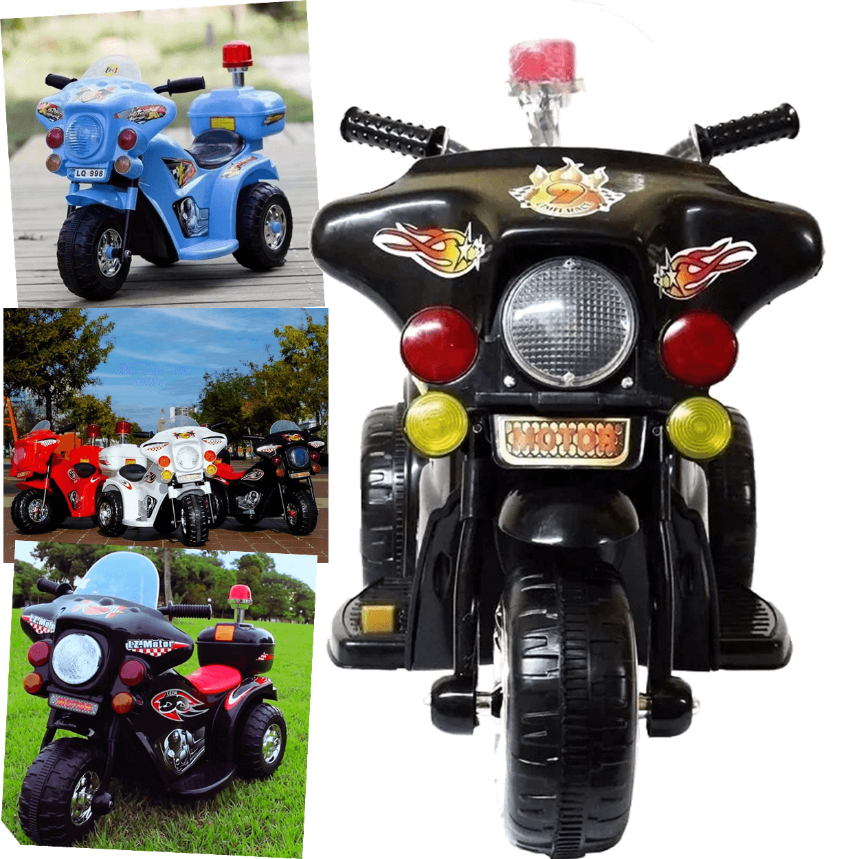 Moto Eletrica Infantil Policia Shiny Toys Motorcycle 6v Preta - 4