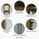 Ver imagem 4 de Guarda Roupa Modulado 134,5cm 2 Portas de Correr com Espelho Paris Avelã/cinammon Luciane Móveis