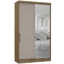 Ver imagem 1 de Guarda Roupa Modulado 134,5cm 2 Portas de Correr com Espelho Paris Avelã/cinammon Luciane Móveis