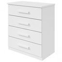 Ver imagem 1 de Cômoda Baiao 4 Gavetas MDP MDF Acabamento Fosco Puxador MDF Branco Móveis Lopas Tampo Reforçado