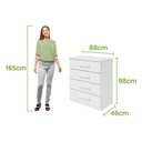 Ver imagem 5 de Cômoda Baiao 4 Gavetas MDP MDF Acabamento Fosco Puxador MDF Branco Móveis Lopas Tampo Reforçado