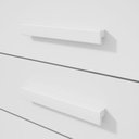 Ver imagem 7 de Cômoda Baiao 4 Gavetas MDP MDF Acabamento Fosco Puxador MDF Branco Móveis Lopas Tampo Reforçado