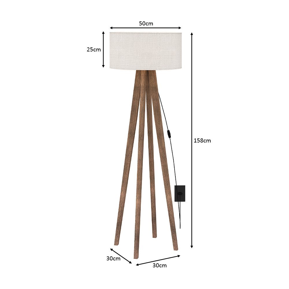 Luminária Dubai com Cúpula 4 Pés em Mdf Modelo de Chão Bege - 3