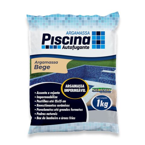 Argamassa Piscina Aut. Impermeável Cor Bege 1kg