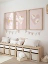Ver imagem 1 de Kit 3 Quadros Infantil Flores Quarto Bebê 40x60 Moldura Madeira NO1