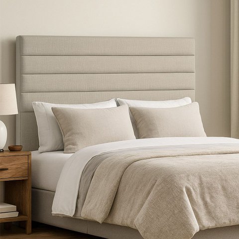 Cabeceira Cama Box Casal 140 Cm Veneza Linho Bege - Nexta Casa