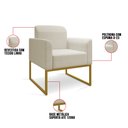 Ver imagem 6 de Kit 01 Namoradeira 02 Lugares e 02 Poltronas Marisa Linho Base Industrial Metálica Dourado - D' - A1