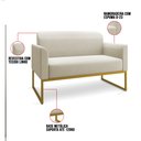Ver imagem 5 de Kit 01 Namoradeira 02 Lugares e 02 Poltronas Marisa Linho Base Industrial Metálica Dourado - D' - A1