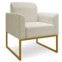 Ver imagem 4 de Kit 01 Namoradeira 02 Lugares e 02 Poltronas Marisa Linho Base Industrial Metálica Dourado - D' - A1
