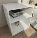 Ver imagem 2 de Kit 2 Mesa Cabeceira Nicho Quarto 39x50x37 Branco Pés Amadeirados