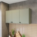 Ver imagem 1 de Armário Aéreo de Cozinha Modular 3 Portas Verde Rubi 120cm Yescasa Oliva