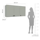 Ver imagem 3 de Armário Aéreo de Cozinha Modular 3 Portas Verde Rubi 120cm Yescasa