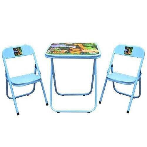 Mesa Infantil Criança Brinquedo Bebe Didática com 2 Cadeiras - Azul
