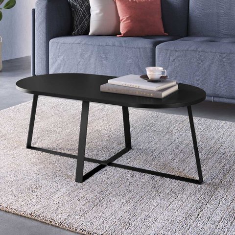 Mesa de Centro com Pés Metálicos 90x45cm 27941 Artesano - Preto