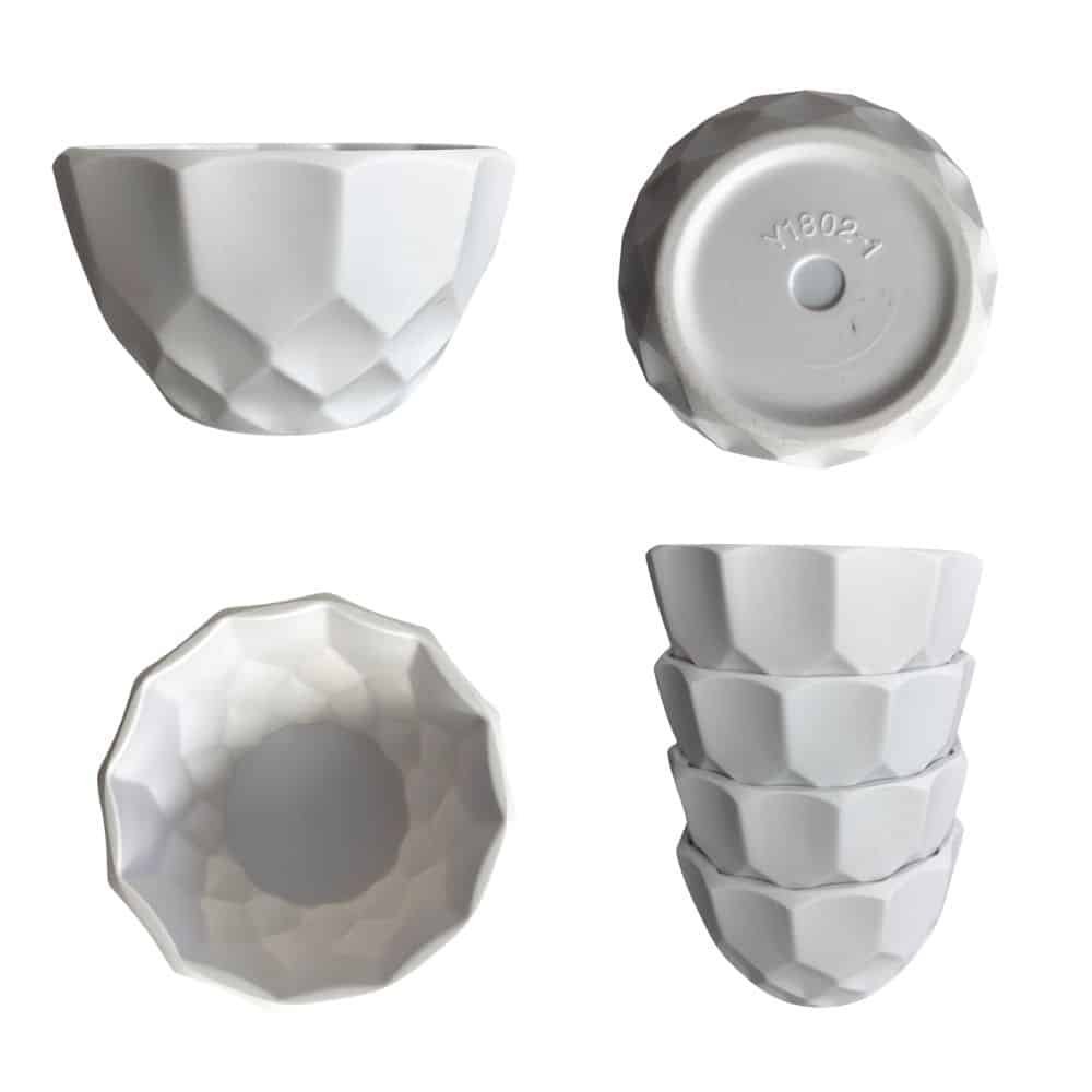 Vaso Geométrico Decorativo + 1 Arranjo de Flor Artificial Cor:Roxo/Branco - 6