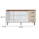Ver imagem 2 de Balcão para Pia 160cm com 03 Portas e 03 Gavetas Emily Savana Off White Moblis